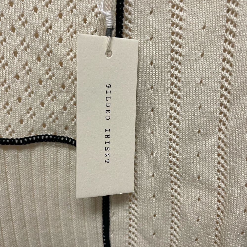 Gilded Intent Cream and Black Patchwork Tank Top … - image 3